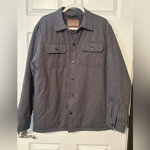 Rugged Elements Men’s Large‎ Gray Shacket Puffer Coat Interior Snap Front Medium